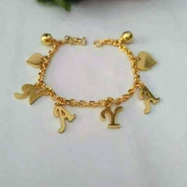 GELANG NAMA /GELANG UKIR NAMA CUSTOM /GELANG NAMA LAPIS EMAS