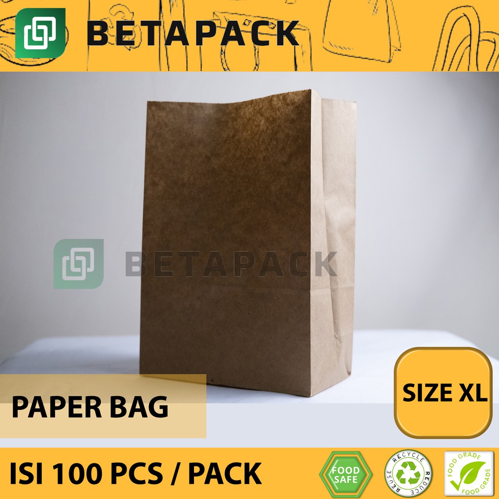 

Paper bag kantong kertas polos(XL) / Kantong Kertas, Kantong Fried Chicken, Kantong Shilin, Gorengan
