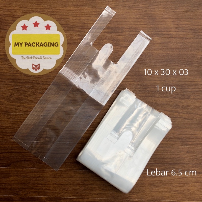 Kantong plastik BENING PE TEBAL 10x30 cm (1cup) - isi 30pcs