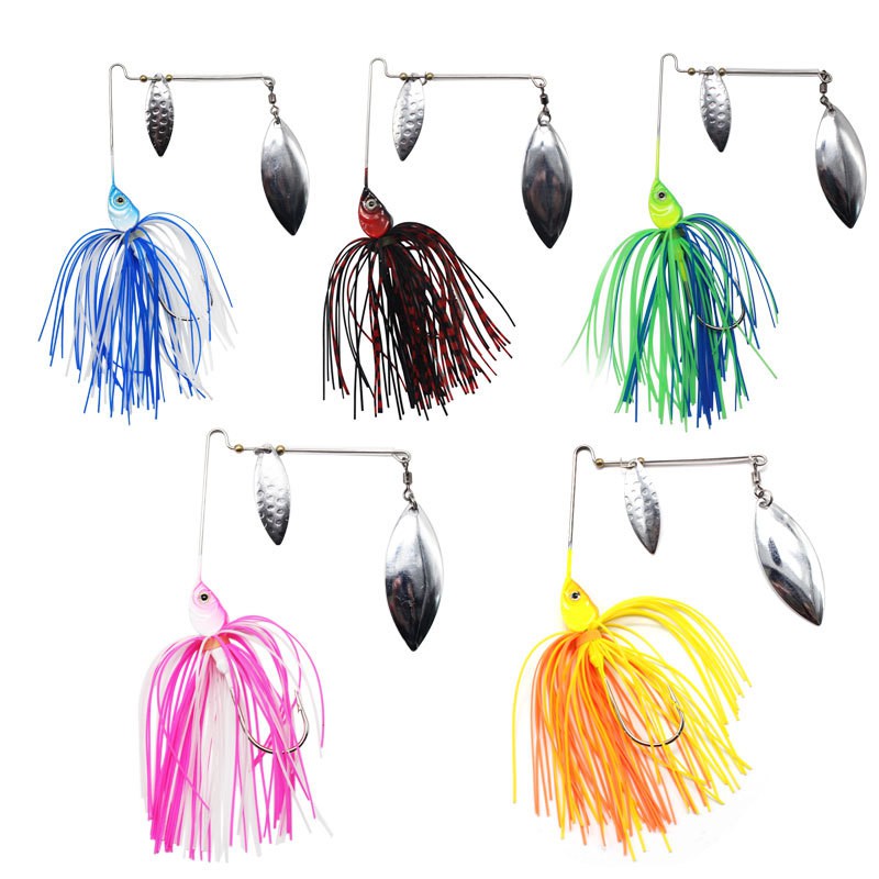 1Pc Umpan Pancing Spoon Spinner Fishing Lure Metal Sequin Klasik 15.6g Hias Bulu Wobbler Untuk Ikan Bass