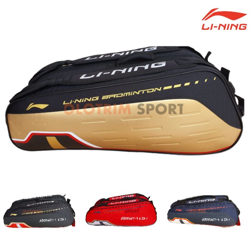 Tas Badminton Lining ABDR647 ABDR 647 6 in 1 Racket Bag Original