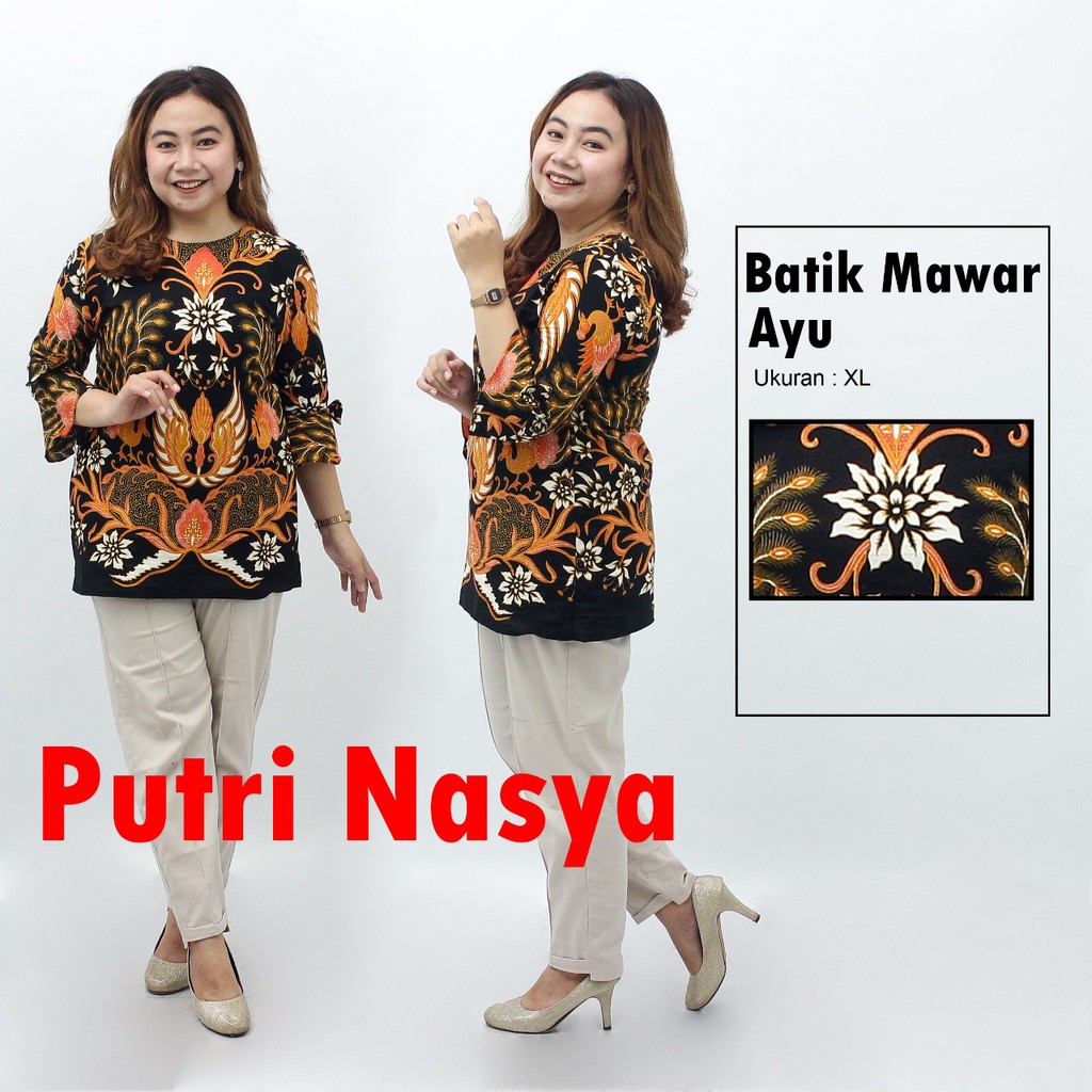 Blouse Batik Atasan Wanita Size Lengkap S-M-L-XL-XXL-3L-4L-5L Model Lengkap Seragam Batik