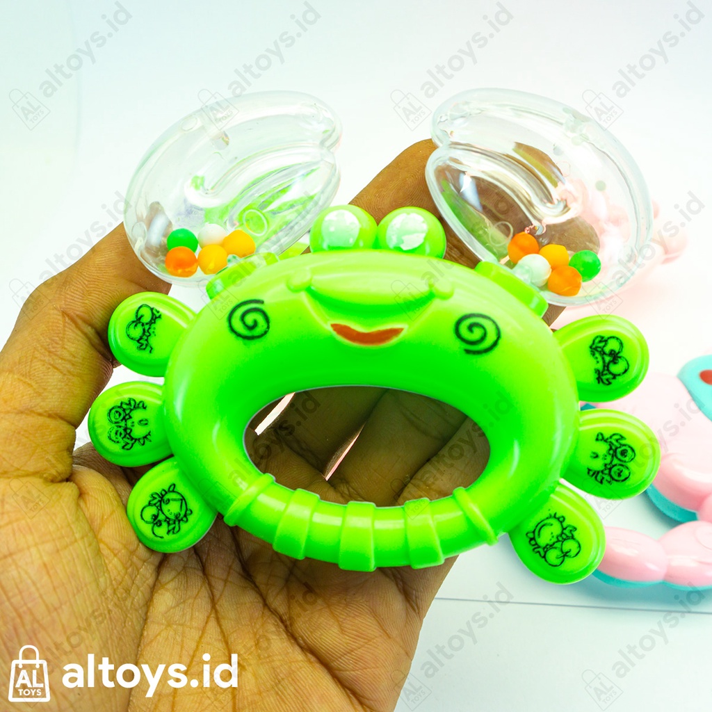 Teether Rattle Bayi Mainan Kerincingan Bayi Bahan Lembut Warna Pastel OCT1809