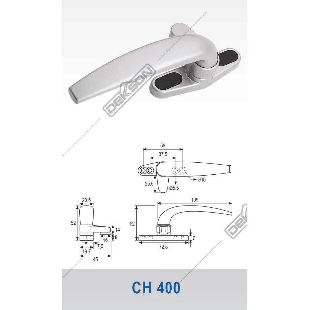 HARGA HEMAT CASEMENT HDL DEKKSON CH 400 Handle Rambuncis Jendela Aluminum CH400