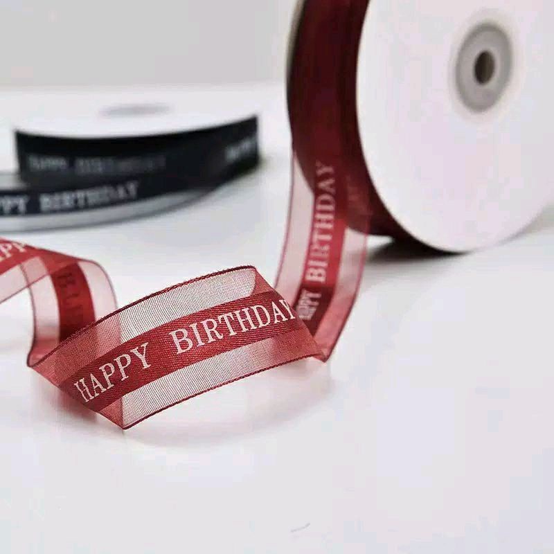 

Per 3m Meter!!! Tali Pita Kado tulisan Happy Birthday untuk Souvenir Hamper Ultah1