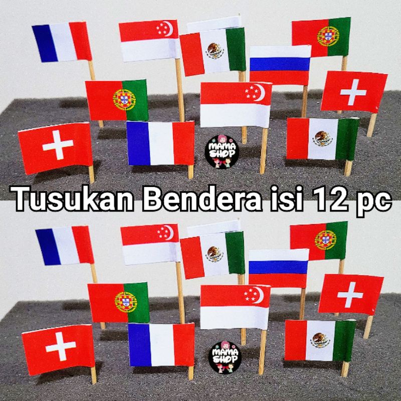 READY KEMBALI Tusukan Bendera Negara Topper Kue Cupcake Model Country Flag