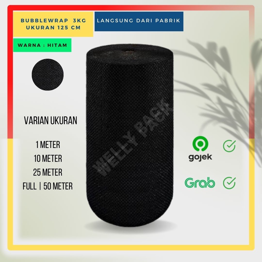 

Bubble Wrap Hitam uk. 125 cm x 50 m ( 1 Roll Full )