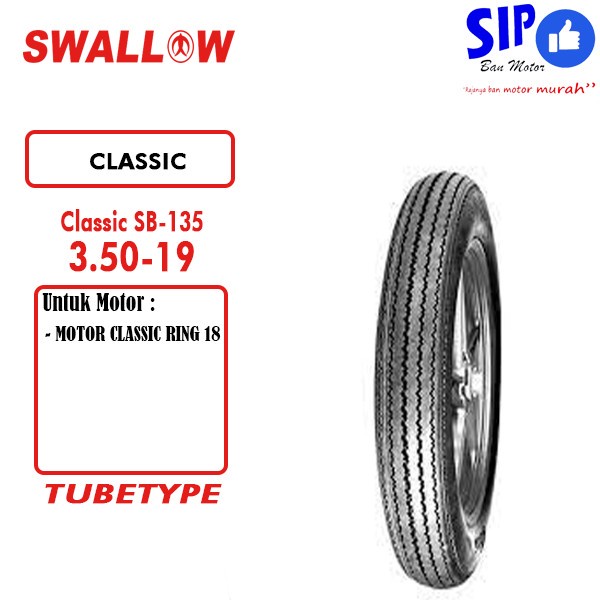 Ban swallow classic sb-135 klasik 350 atau 3.50 ring 19 clasic