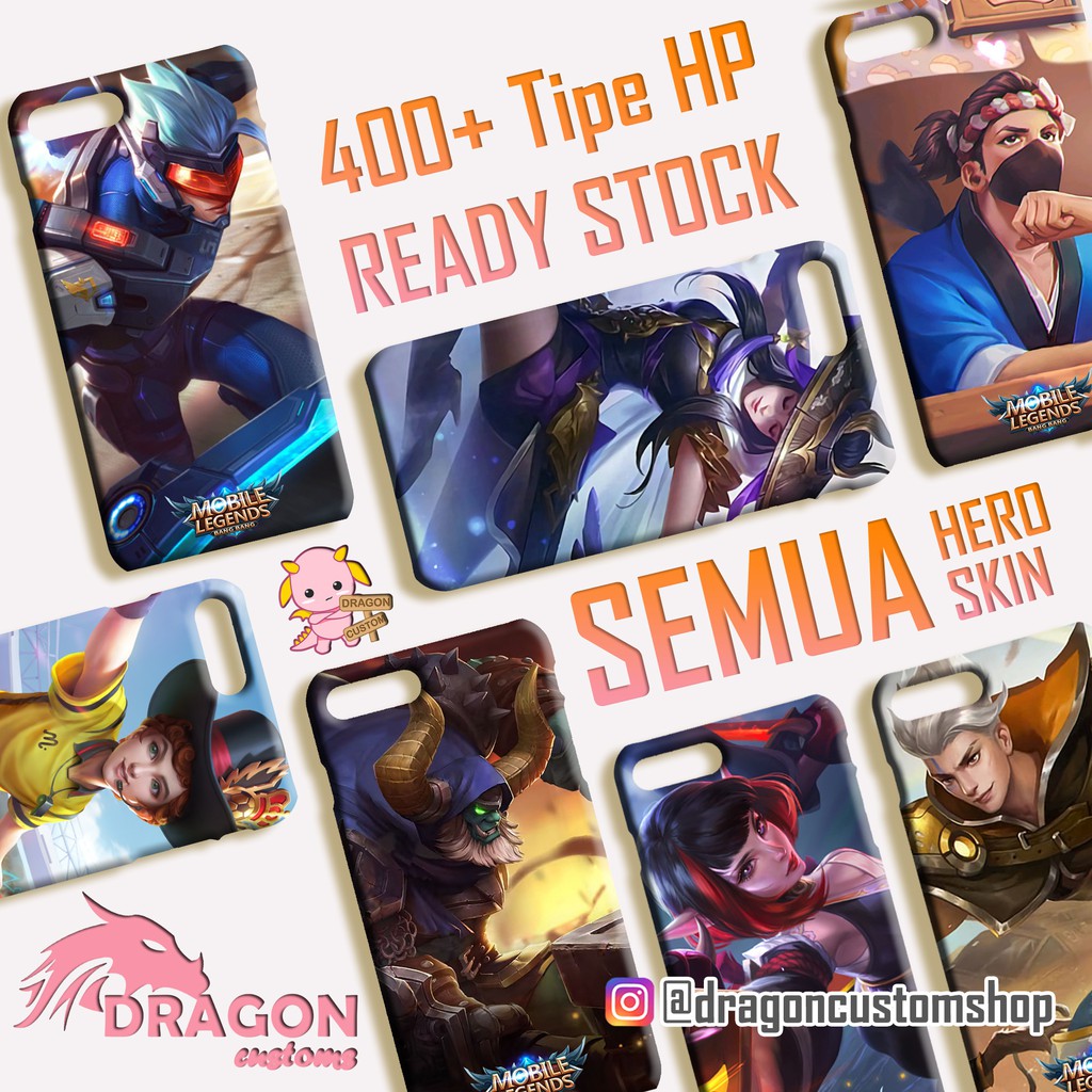 Custom Case Mobile Legend 2D 3D Full Print FullPrint All Type All Hero Mobile Legends Shopee Indonesia