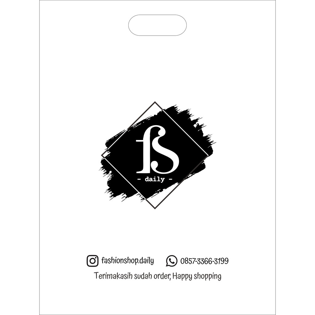 Sablon Plastik Packing Olshop Murah Plong Hd 30 x 40 Free Design isi 50 pcs