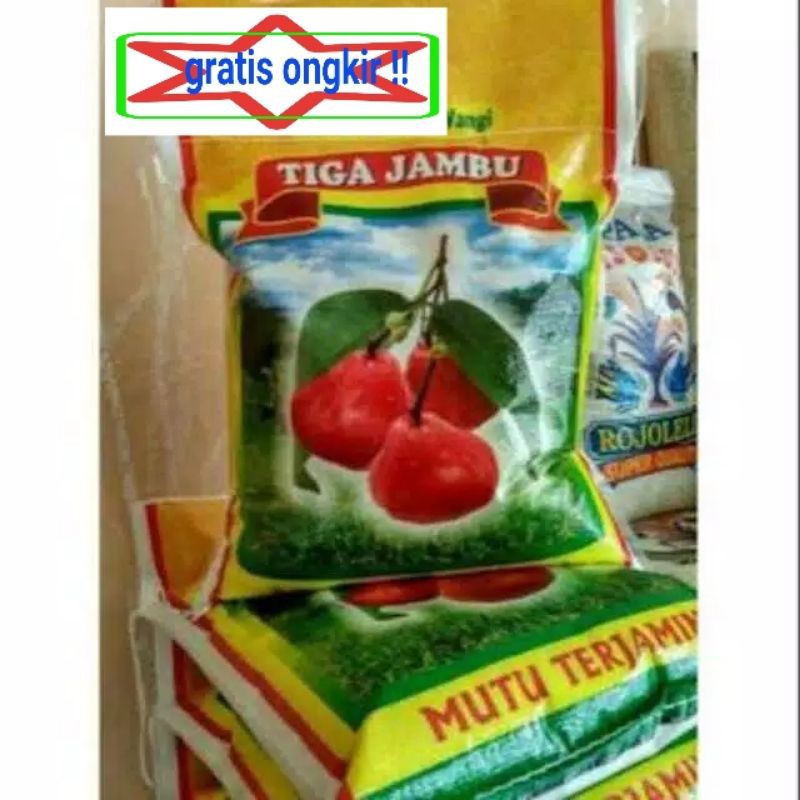 

Beras merek tiga jambu 5kg[beras bulat]