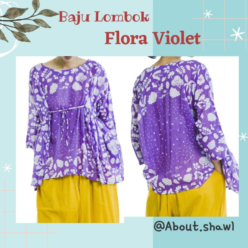Baju Lombok Flora Violet Sejauh Mata Memandang