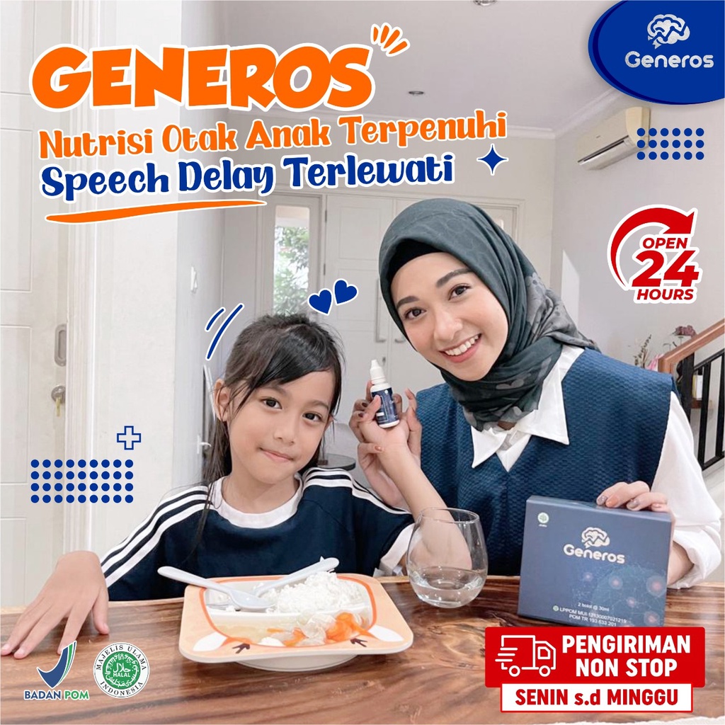 Generos Original - Multivitamin Nutrisi Atasi Telat Bicara Speech Spech Delay 10 Tetes Perhari Anak Cerdas &amp; Lancar Bicara Solusi Hiperaktif Tingkatkan Kecerdasan &amp; Daya Ingat