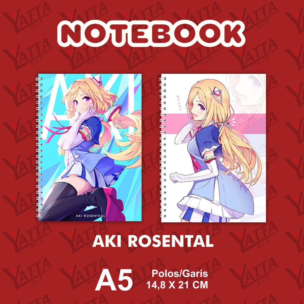

Notebook Anime ukuran A5 14,6 cm x 21 cm Hololive JP - Aki Rosental