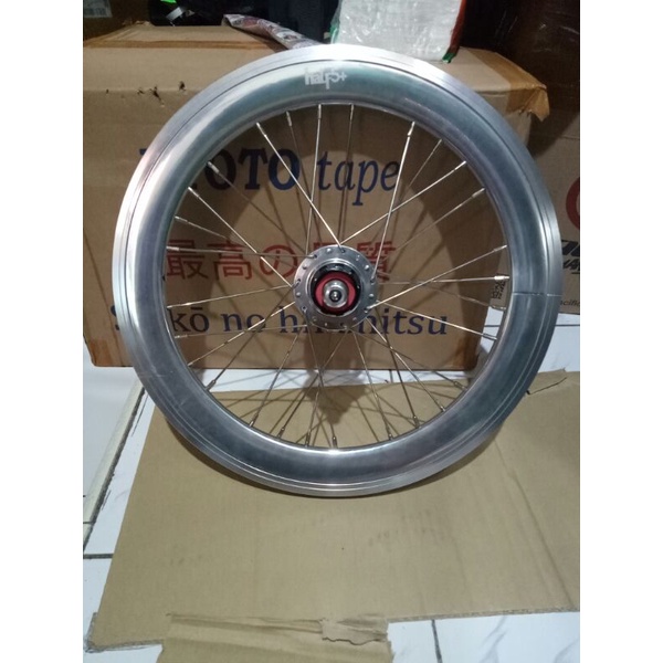 wheelset sepeda lipat 16plus 349 merk GT HALF5 hub cakram dpn blk bering suara tawon