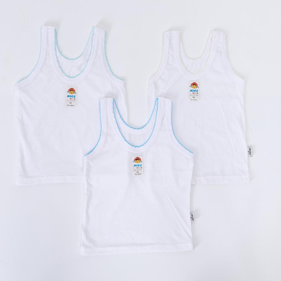 6 Pcs Singlet Bayi Nice Kids | Kaos Dalam Anak Baru Lahir Laki Perempuan Baby New Born | Open | Pakaian Dalam Balita Setengah