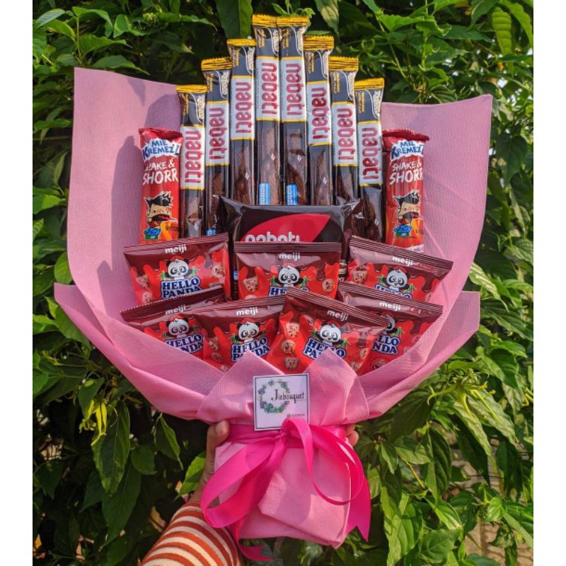 (S) buket Snack pink buketpacar buketsnack buket lucu hadiah pacar hadiah anniversary