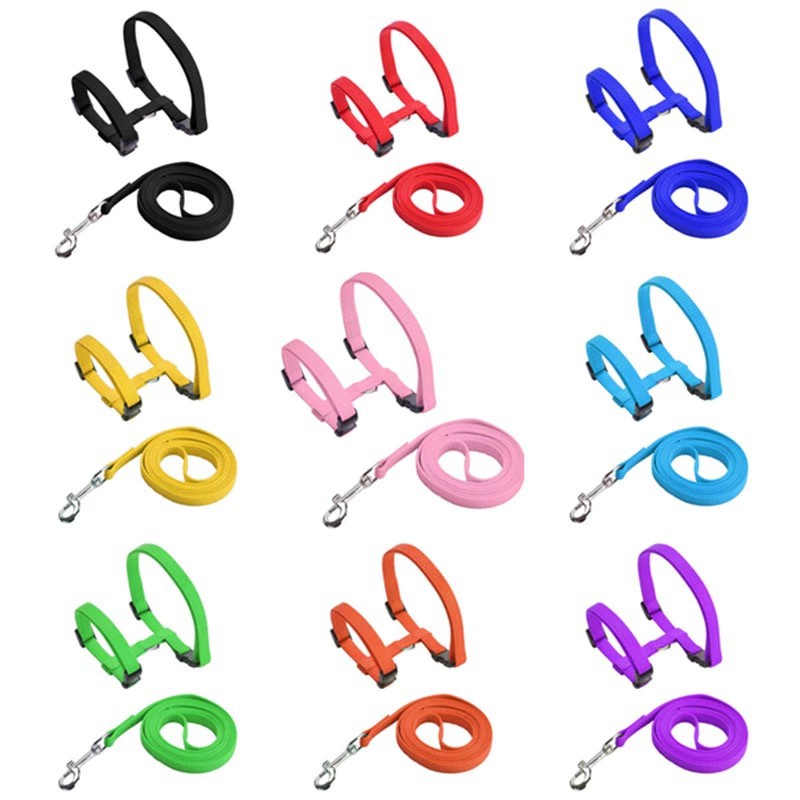 6 Warna Adjustable Pet Cat Collar Untuk Kucing Nyaman Nylon Rabbit Kitten Kedi Harness Leash Set Dog Cat Aksesoris Produk Untuk Hewan Peliharaan