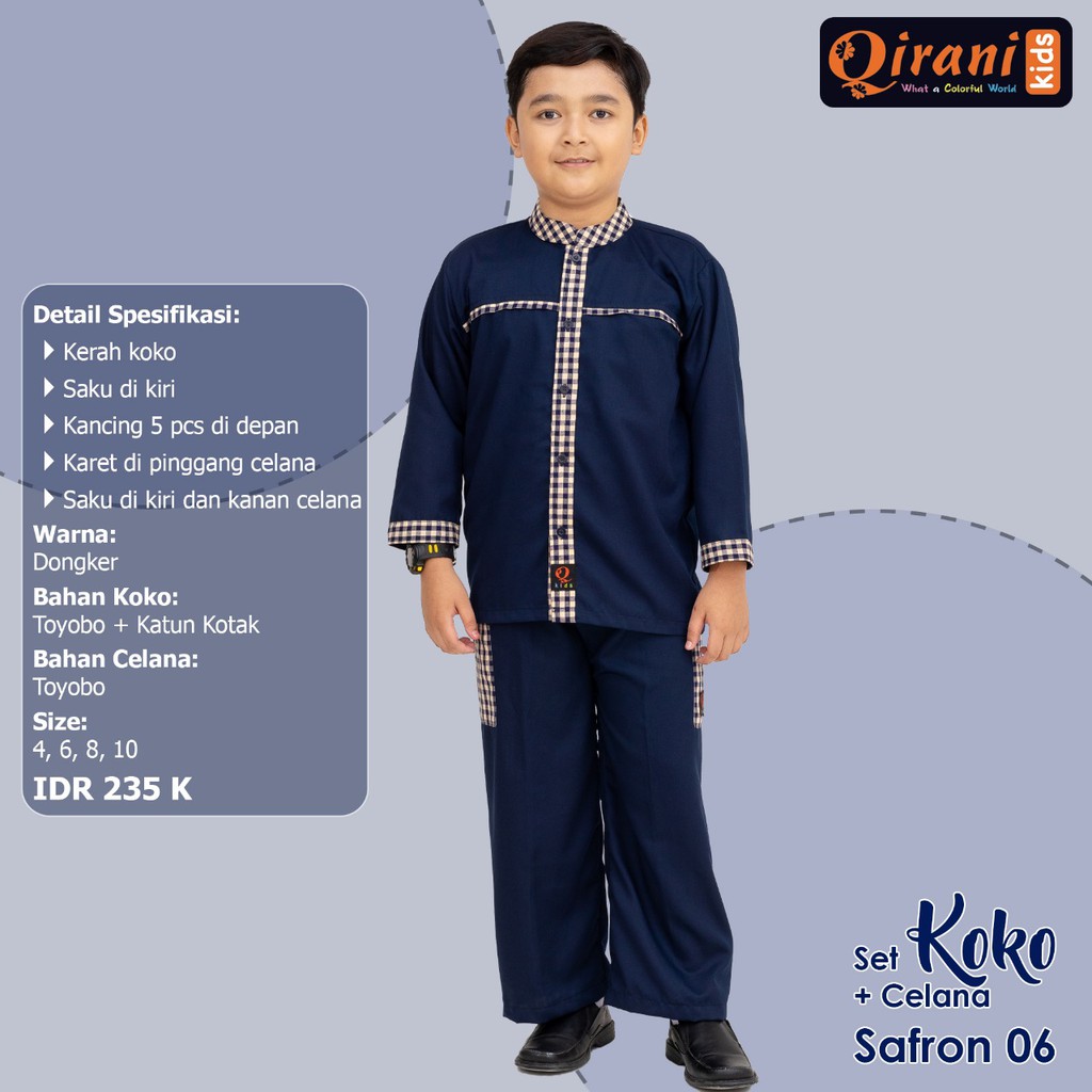 SARIMBIT 001 - SET KOKO ANAK + CELANA QIRANI SAFRON 06