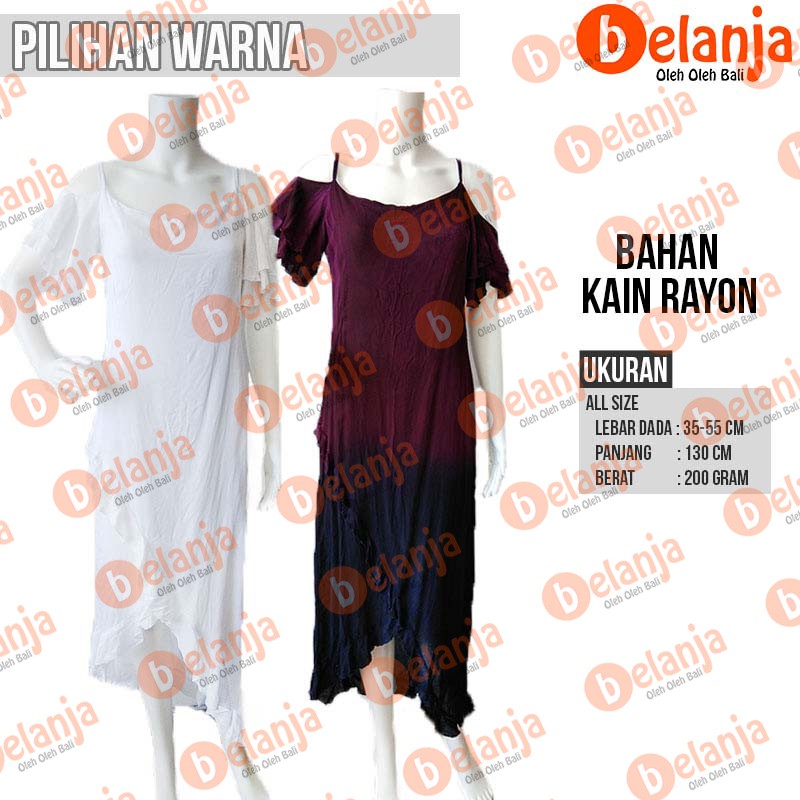 Baju Long Dress Tangan Daun dress wanita