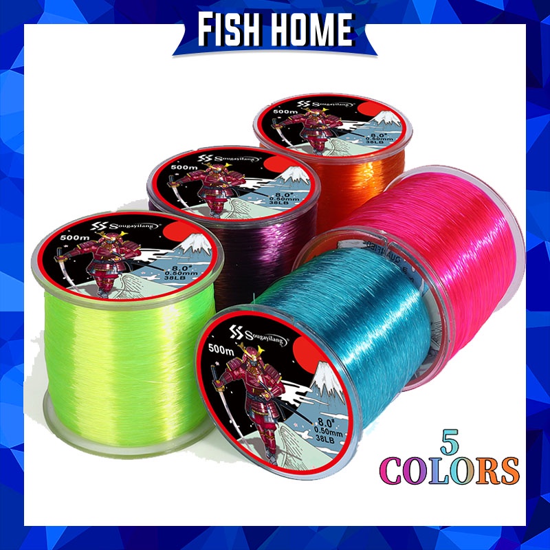 500M Nylon Fishing Line 7-38 LB Kuat dan Tahan Lama Untuk Air Tawar Untuk Carp / Silver Carp / Balok