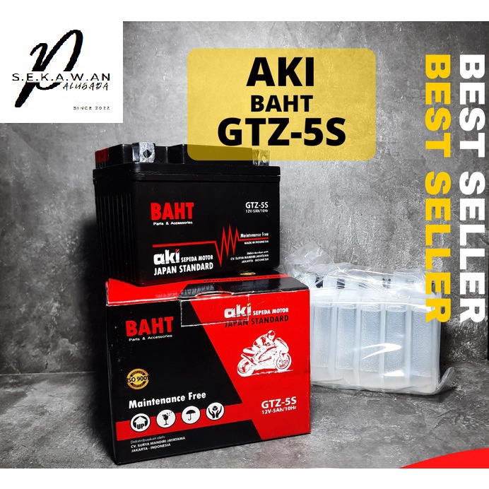 Sparepart Aki Motor BAHT GTZ-5S GTZ5 YTZ5 12V 5A