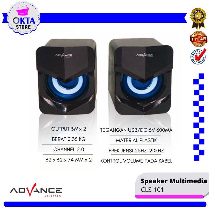 Advance Mini Speaker Multimedia PC Laptop Portable USB CLS 101(G4I1) Spekaer Mini USB speaker blueto