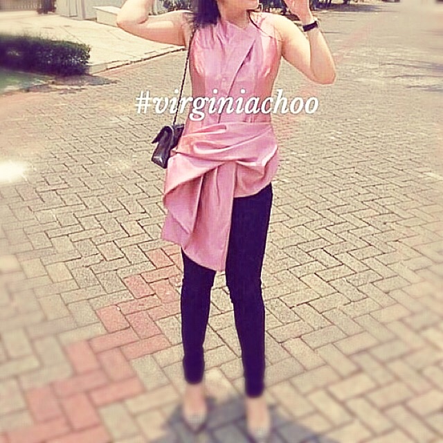 ASYMMETRICAL PINK TOP By VIRGINIA CHOO