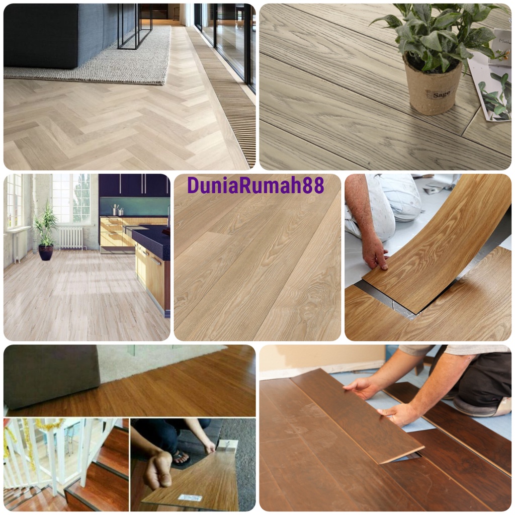 Vinyl Lantai Premium Vinyl Lantai Kayu DLM Ukuran 91.4cmX15.2cm