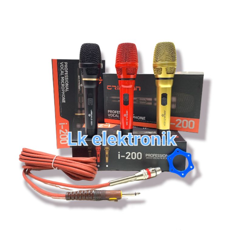 Mic Kabel ASHLEY i200 Profesional Microphone Vocal Original / Mikrofon Cable Crimson i200
