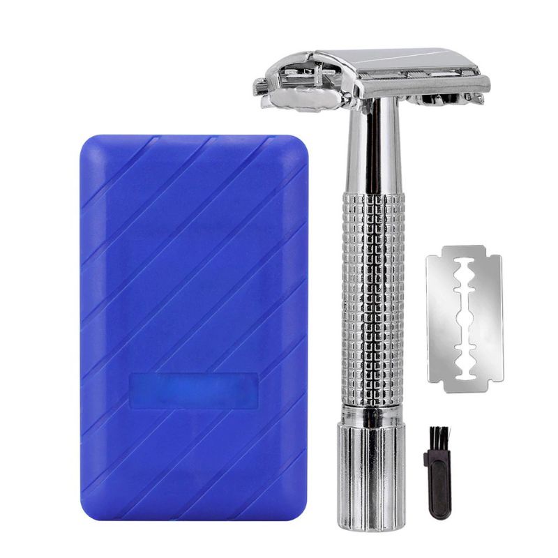 Safety Razor Pisau Cukur kumis & Jenggot Manual Gagang besi