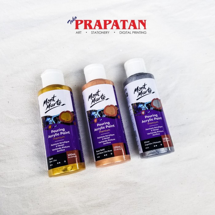 

Mont Marte Pouring Acrylic Paint 120ml Metallic - Gold