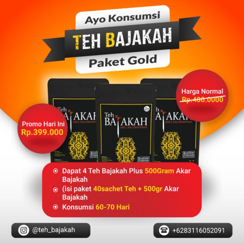 

Paket Gold (5 paket Teh Bajakah + free 500gr Akar Bajakah)