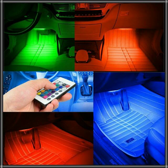 Lampu Interior Mobil Led Remote Rgb Warna Warni