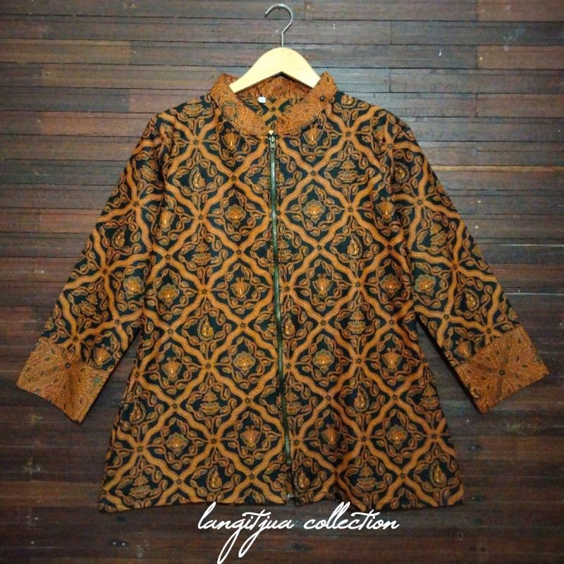 BAJU BATIK SOGAN SOLO | ATASAN BLUS BATIK WANITA BUSUI FRIENDLY