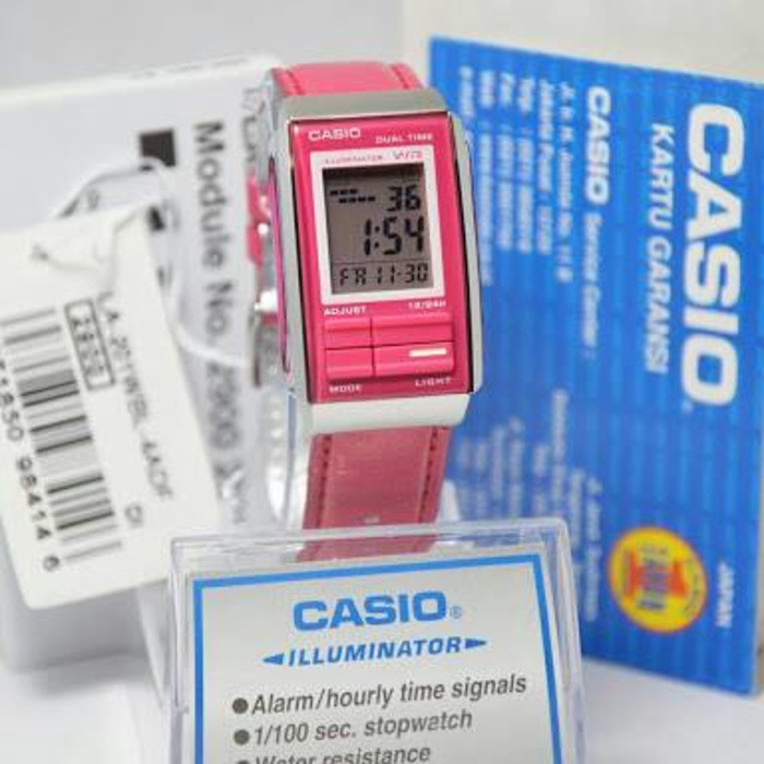 Promo  Jual jam tangan casio  Jam Tangan Kulit Wanita Casio Original LA-201WBL-4A  Murah I