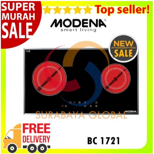 Kompor Tanam Modena Built-In Hob Gas 2 Tungku BC 1721