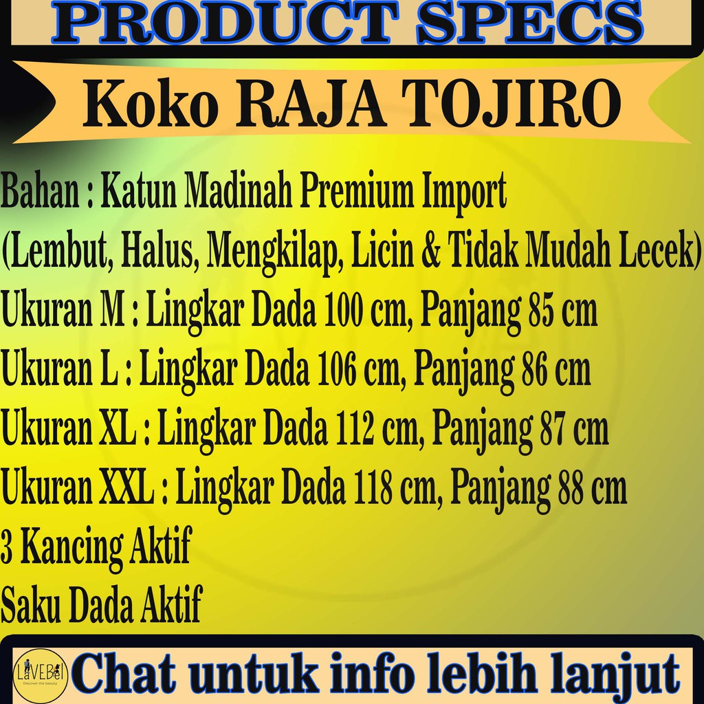 LVB Baju Koko RAJA TOJIRO TOYOBO/Uk. M,L,XL,XXL/Koko Lengan Panjang/Baju Muslimin Jumbo/Atasan Muslim Pria