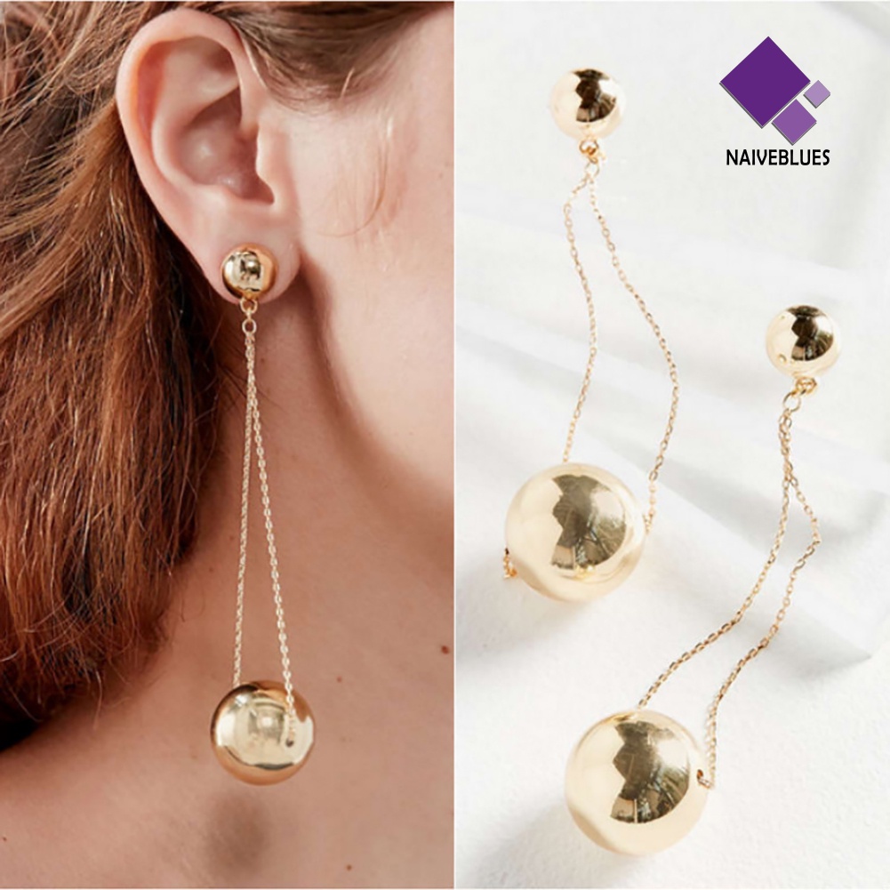 Anting Drop Dangle Liontin Bola Model Simple Untuk Wanita