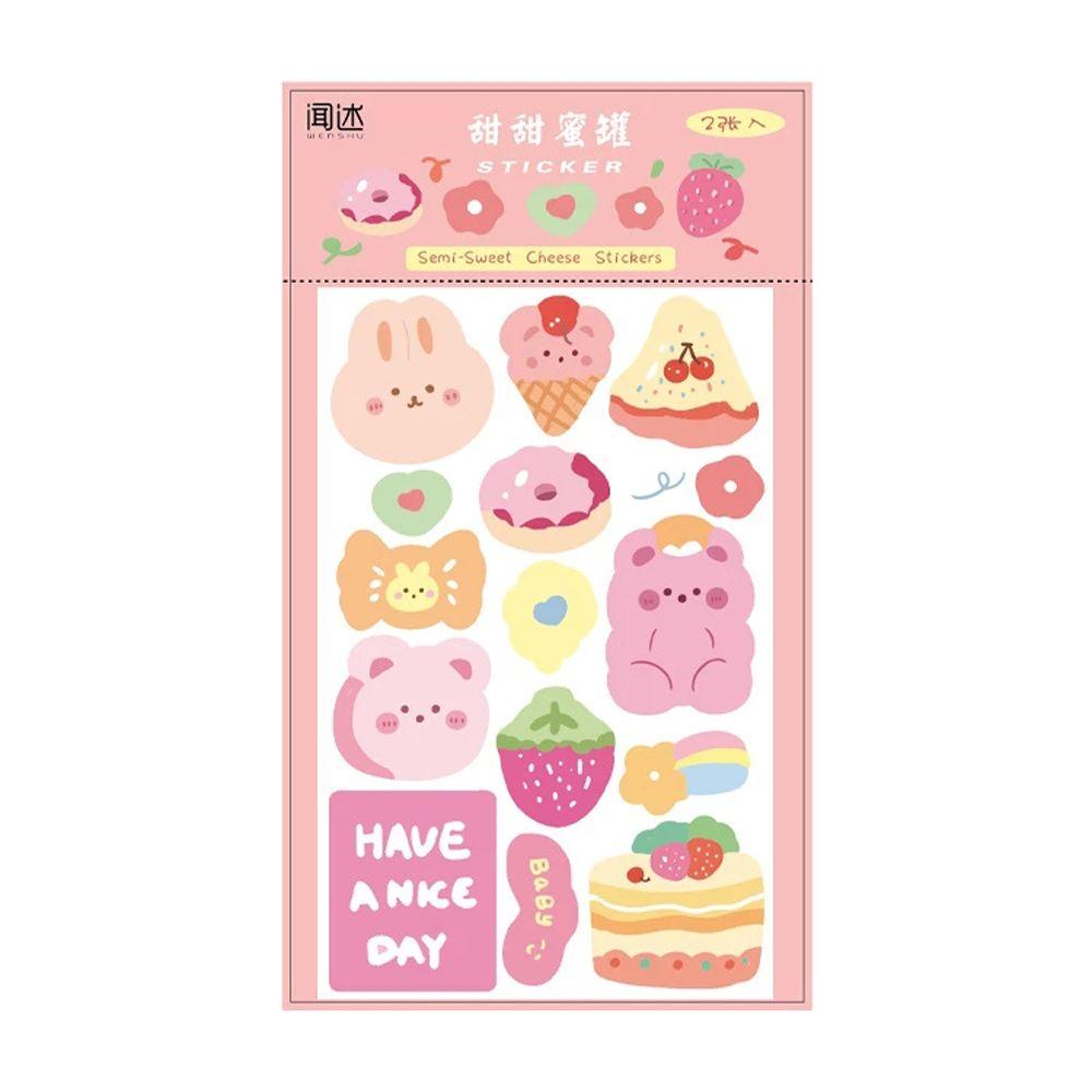 Mxbeauty Bahan Stiker Lucu Perlengkapan Sekolah Album Foto Dekorasi Semi Manis Keju Series Diary Handbook Idol Card Decor