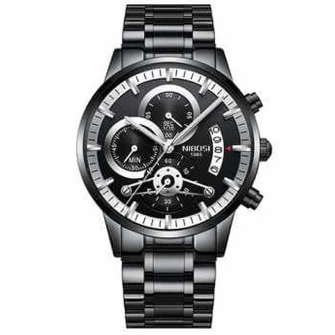 Jam Tangan Pria Rantai Cowok Original Skmei Gold Silver Keren Awet - Putih BERKUALITAS