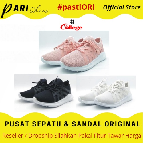 Sepatu Wanita Import Terbaru Sneakers Tali Murah Korea Kekinian Spatu Cewek Perempuan Warna Hitam Pu