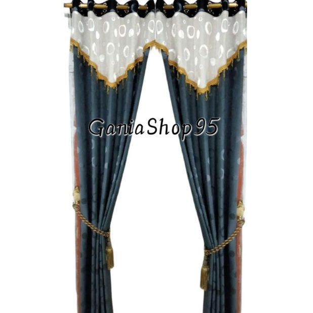 Gorden  jendela semokring poni+renda TIRAI jendela dan pintu