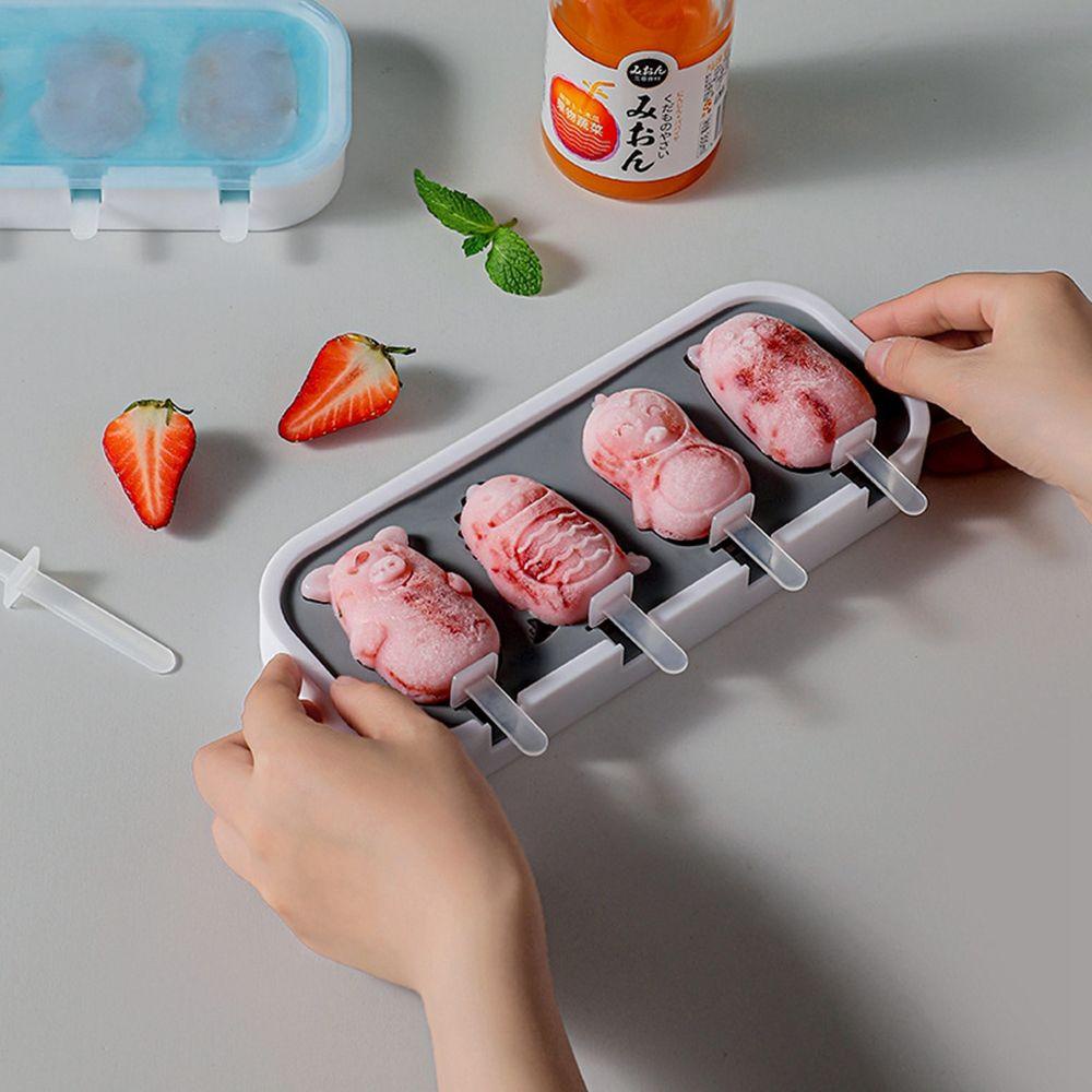 [Elegan] Alat Es Krim Dengan Tutup 4kisi Freezer Alat Dapur Jelly Dessert Jelly Cetakan