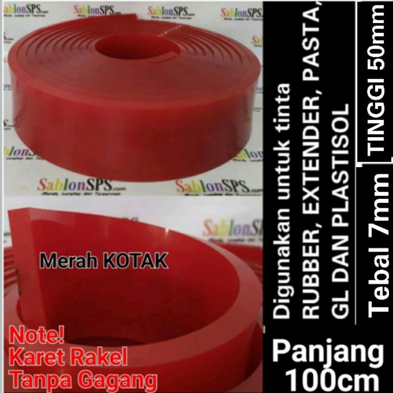 KARET RAKEL PAPAK MERAH 7x50 P. 1 METER