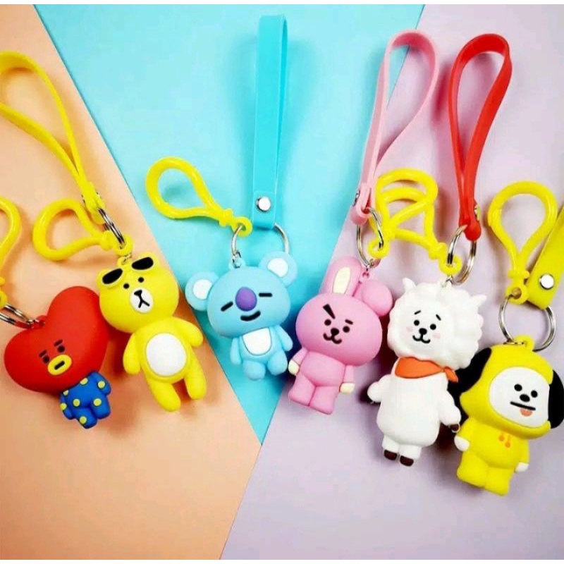 Bumper ring case karet pelindung body samping Handphone / hp anti lecet bunny simple cute biru  pink/Gantungan