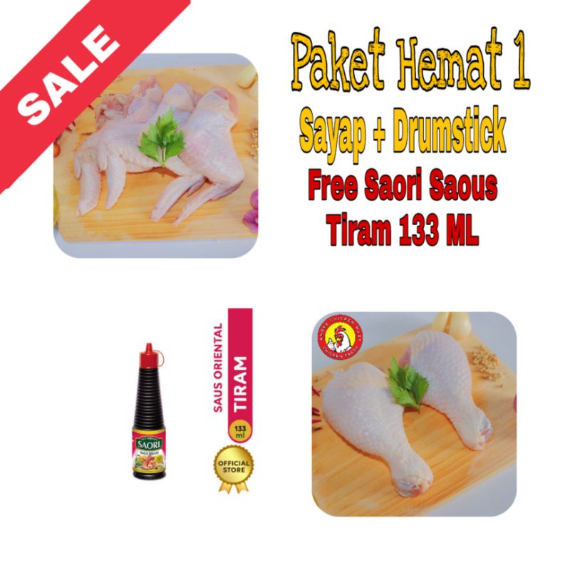 

Paket Hemat Sayap 500 Gram + Drumstick 500 Gram - Andre Chicken Mart