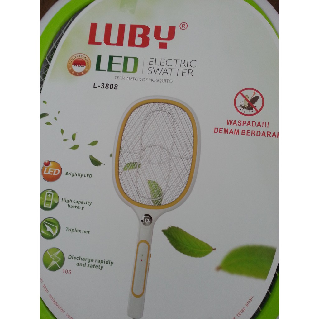 Luby Raket Nyamuk L3808 + lampu ( lebar )