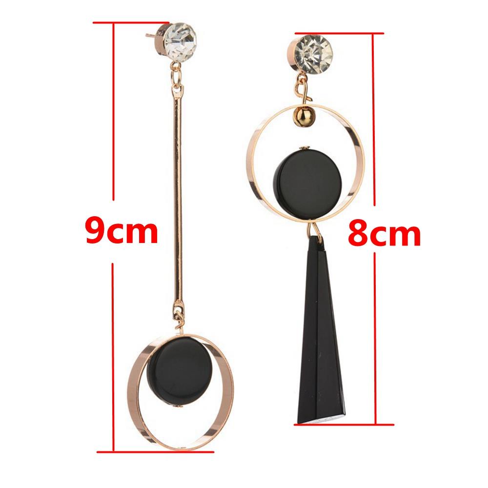 Solighter 1pasang Anting Menjuntai Lady Jewelry Drop Asimetris Ear Stud