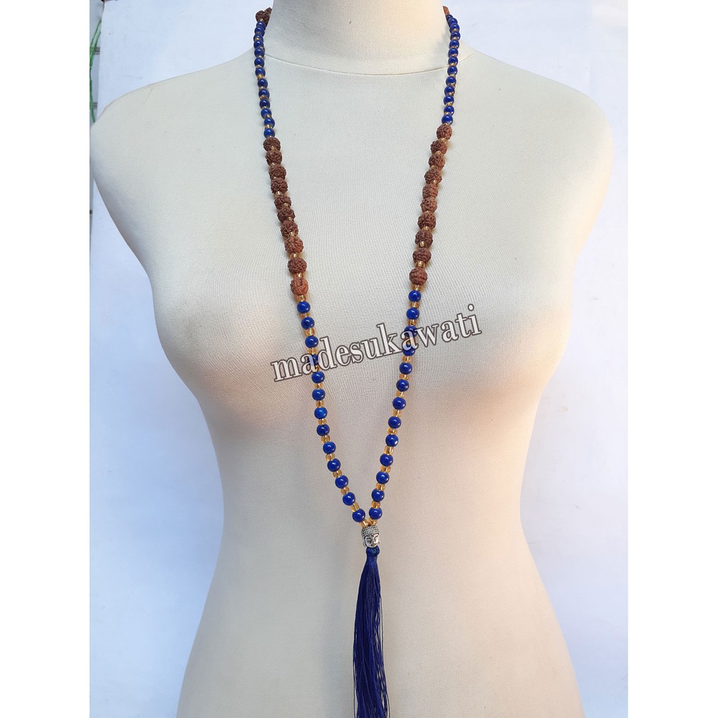 Kalung Budha Tasbih mutiara genitri kuncir